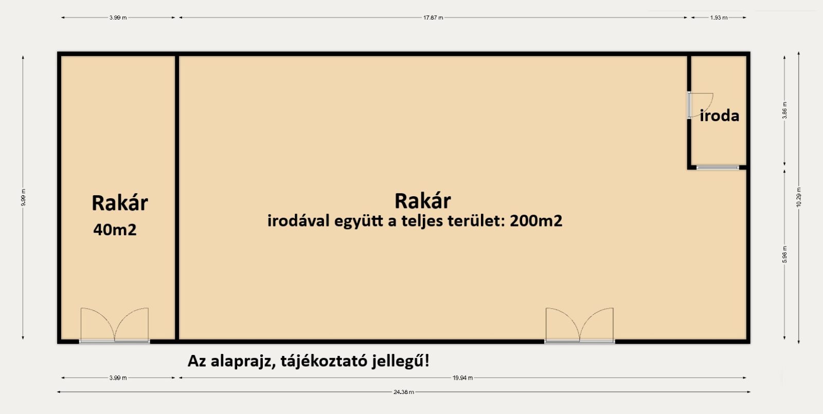 Szeged Ipartelep – 240 m² raktárcsarnok, 3,5 m belmagasság, 24 órás őrzés - 4